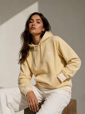Brixton Phys. Ed. Raglan Hoodie | Butter Yellow | Size Large